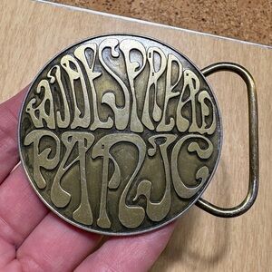 Widespread Panic Round Metal Band Logo Prong Belt Buckle